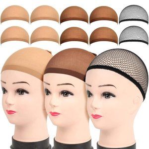 10 Pack LEOBRO 4 Pack Light Brown Stocking Wig Caps